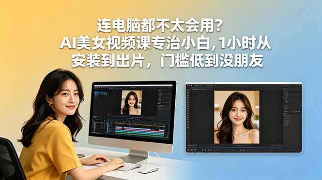 连电脑都不太会用?AI美女视频课专治小白,1小时从安装到出片,门槛低到没朋友-智云网