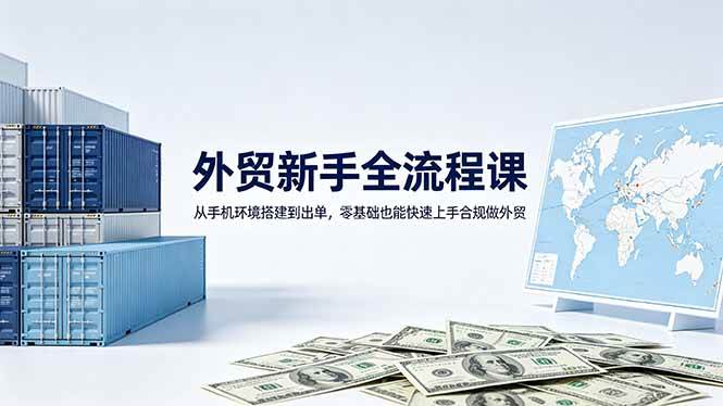 (18481期)外贸新手全流程课:从手机环境搭建到出单,零基础也能快速上手合规做外贸-智云网