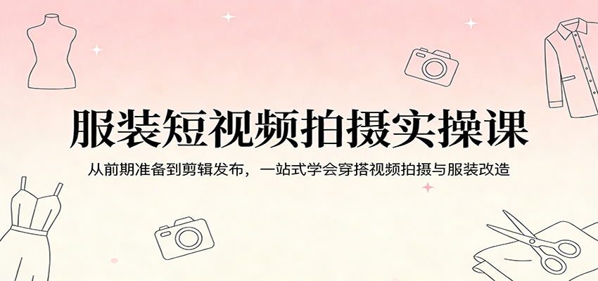 服装短视频拍摄实操课:从前期准备到剪辑发布,一站式学会穿搭视频拍摄与服装改造-智云网