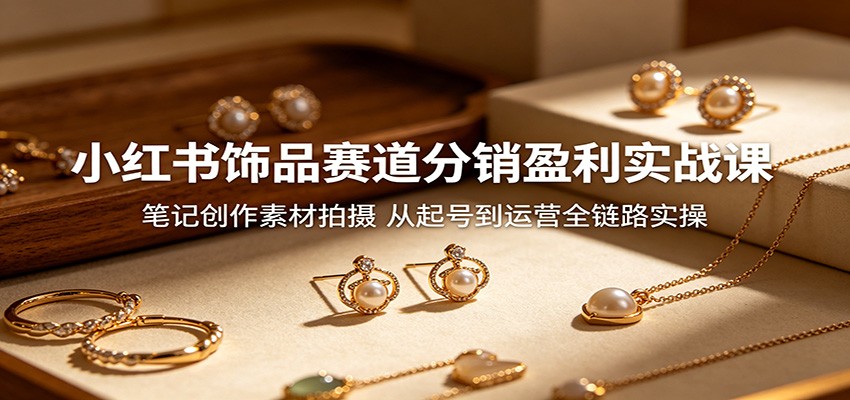 小红书饰品赛道分销盈利实战课：笔记创作素材拍摄，从起号到运营全链路实操-智云网