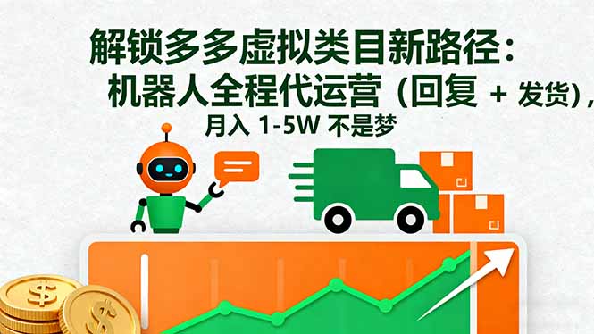 解锁多多虚拟类目新路径:机器人全程代运营(回复 + 发货-智云网
