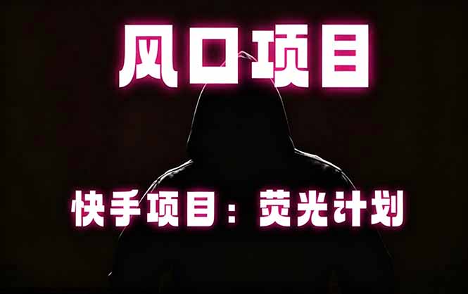 快手风口项目,荧光计划托管,长期稳定,适合批量做-智云网