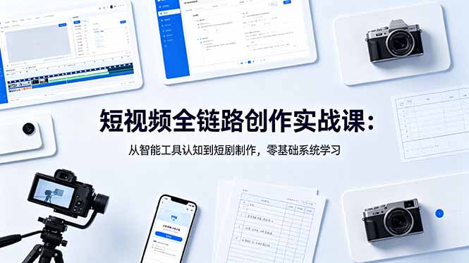 短视频全链路创作实战课:从智能工具认知到短剧制作,零基础系统学习-智云网