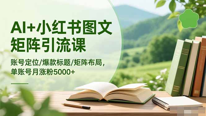 AI+小红书图文矩阵引流课:账号定位/爆款标题/矩阵布局/单账号月涨粉5000+-智云网