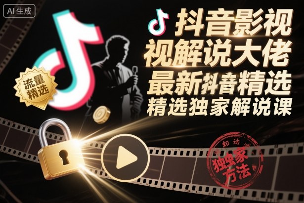 抖音影视解说大佬最新抖音进精选和独家方法,精选独家解说课(更新11月)-智云网
