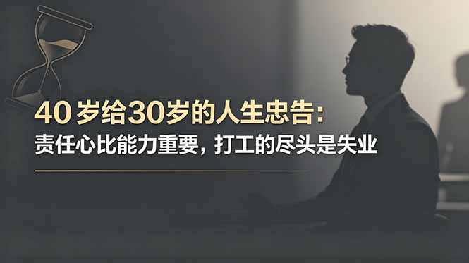 付费文章：40岁给30岁的人生忠告：责任心比能力重要，打工的尽头是失业-智云网