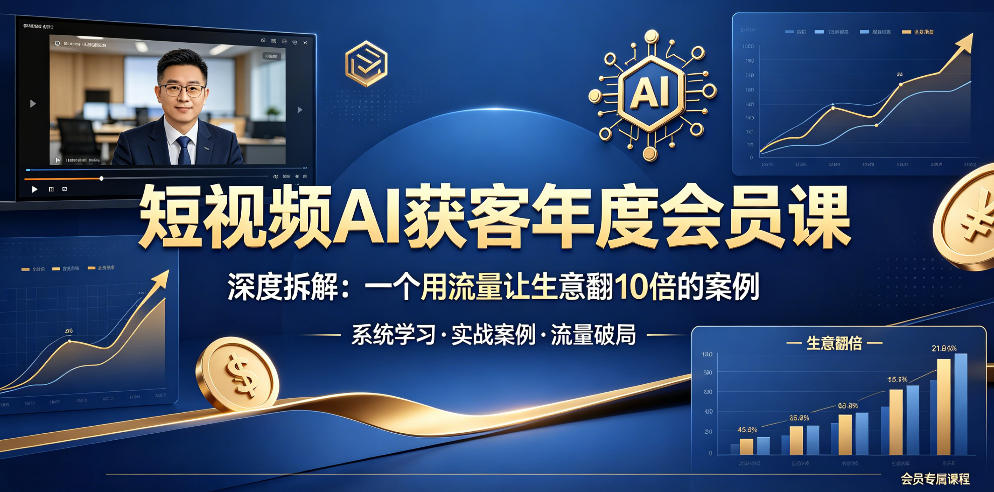 短视频AI获客年度会员课,深度拆解,一个用流量让生意翻10倍的案例-智云网