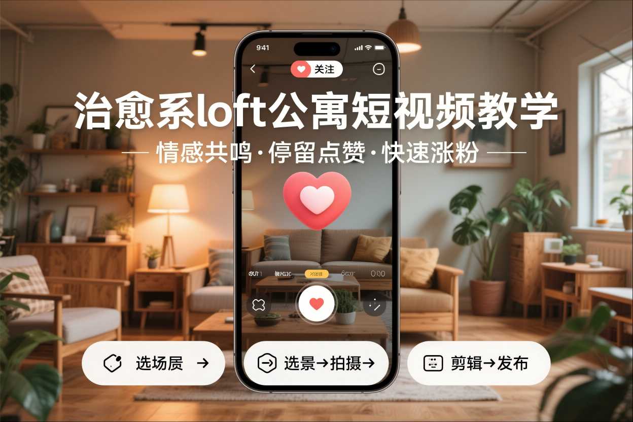 治愈系loft公寓短视频制作教学,情感共鸣引停留点赞关注,快速起号涨粉-智云网
