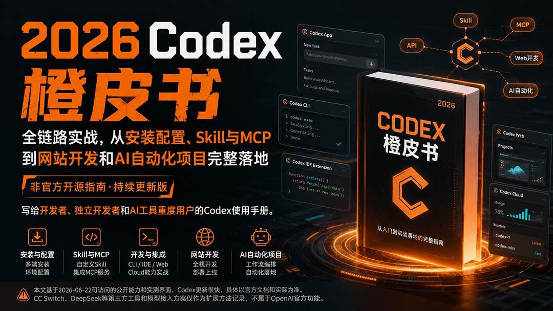 （20105期）2026Codex橙皮书：全链路实战，从安装配置、Skill与MCP到网站开发和AI自动化项目完整落地-智云网
