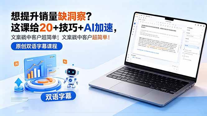 (18408期)想提升销量缺洞察?这课给 20 + 技巧 + AI 加速,文案戳中客户超简单!【原创双语字幕】 (18408期)想提升销量缺洞察?这课给 20 + 技巧 + AI 加速,文案戳中客户超简单!【原创双语字幕】