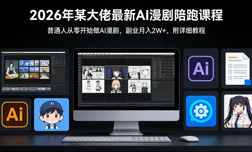 26年某大佬最新Ai漫剧陪跑课程,普通人从零开始做AI漫剧,副业月入2W+-智云网