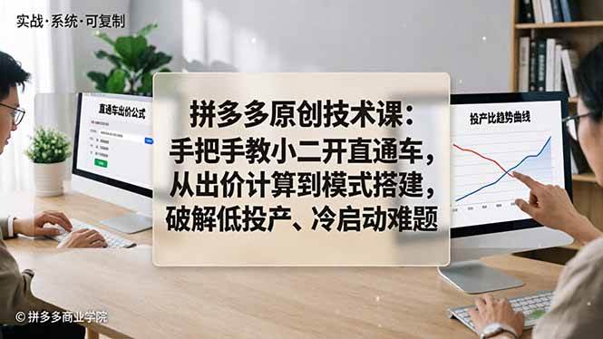 (18159期)拼多多原创技术课:手把手教小二开直通车,从出价计算到模式搭建,破解低投产、冷启动难题-智云网
