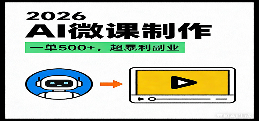 2026AI 风口最稳副业：微课代写制作，一单 500+，人人可做的蓝海项目-智云网