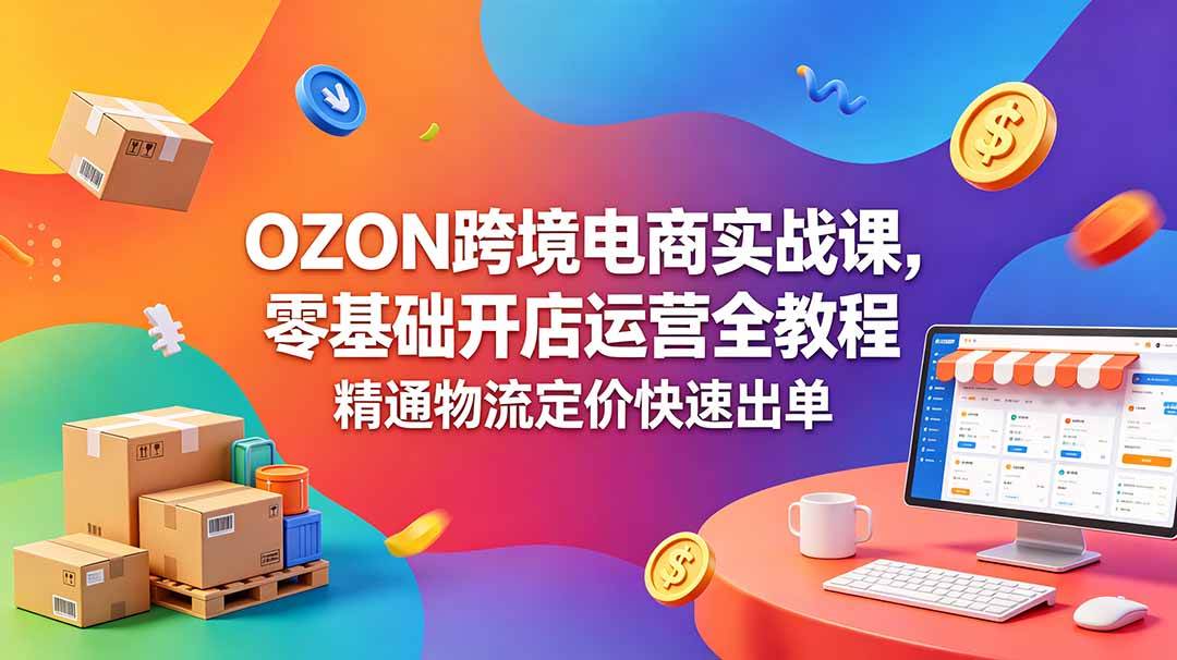 （18746期）OZON 跨境电商实战课，零基础开店运营全教程，精通物流定价快速出单-智云网