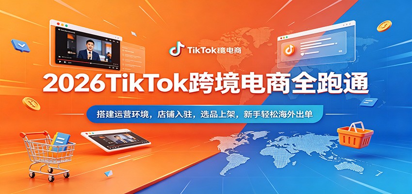 2026TikTok跨境电商全跑通：搭建运营环境，店铺入驻，选品上架，新手轻松海外出单-智云网