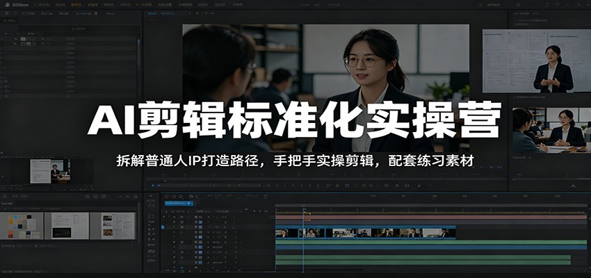 AI剪辑标准化实操营:拆解普通人IP打造路径,手把手实操剪辑,配套练习素材-智云网