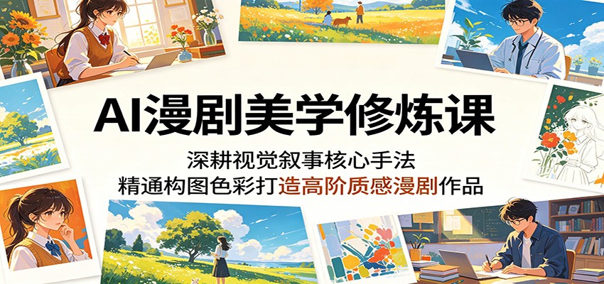 AI漫剧美学修炼课:深耕视觉叙事核心手法,精通构图色彩打造高阶质感漫剧作品-智云网