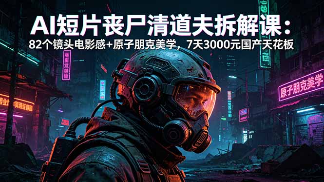 AI短片《丧尸清道夫》拆解课:82个镜头电影感+原子朋克美学,7天3000元国产天花板-智云网