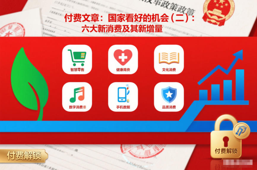 付费文章:国家看好的机会(二):六大新消费及其新增量 付费文章:国家看好的机会(一):未来最有前景的13个消费赛道-智云网