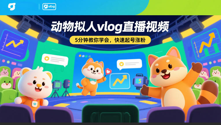 动物拟人vlog直播视频,5分钟教你学会,快速起号涨粉-智云网