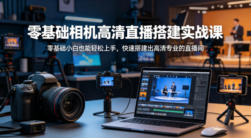 零基础相机高清直播间搭建实战课,小白也能轻松上手,快速搭建出高清专业的直播间-智云网