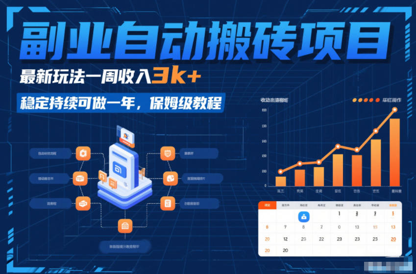 副业自动搬砖项目,最新玩法一周收入3k+,稳定持续可做一年,保姆级教程【揭秘】-智云网