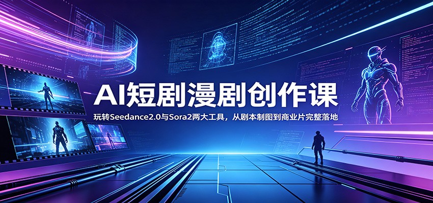 AI短剧漫剧创作课:玩转Seedance2.0与 Sora2两大工具,从剧本制图到商业片完整落地-智云网