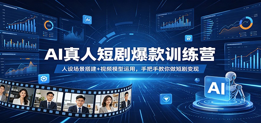 AI真人短剧爆款训练营:人设场景搭建+视频模型运用,手把手教你做短剧变现-智云网
