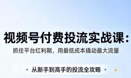 渔财老师·视频号付费投流实战课(更新5月)-智云网