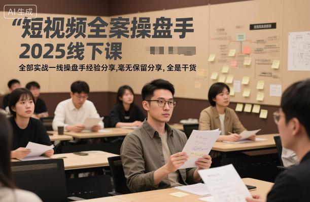 短视频全案操盘手2025线下课,全部实战一线操盘手经验分享,毫无保留分享,全是干货-智云网