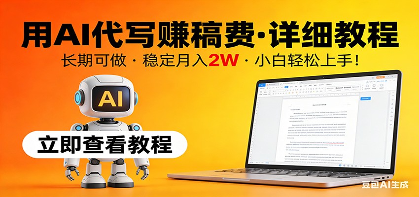 用AI代写赚稿费，详细教程，长期可做，稳定月入2W，小白轻松上手！-智云网