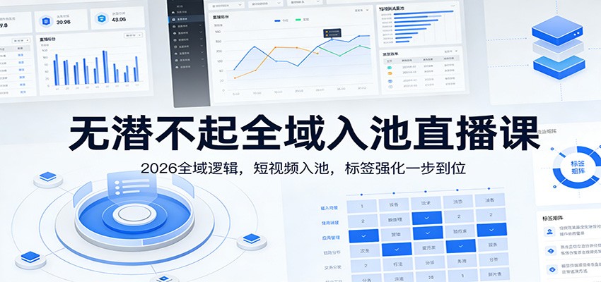 无潜不起全域入池直播课:2026全域逻辑,短视频入池,标签强化一步到位-智云网