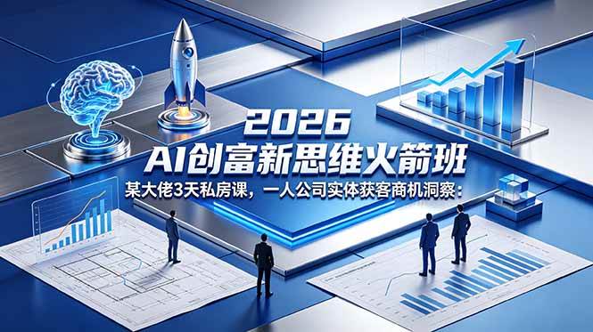 (18559期)2026 AI 创富新思维火箭班:某大佬3天私房课,一人公司实体获客商机洞察-智云网