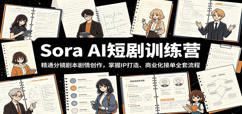 Sora AI短剧训练营:精通分镜剧本剧情创作,掌握IP打造、商业化接单全套流程-智云网
