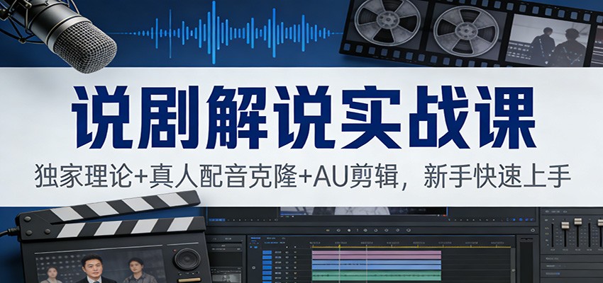 说剧解说实战课：独家理论+真人配音克隆+AU剪辑，新手快速上手-智云网