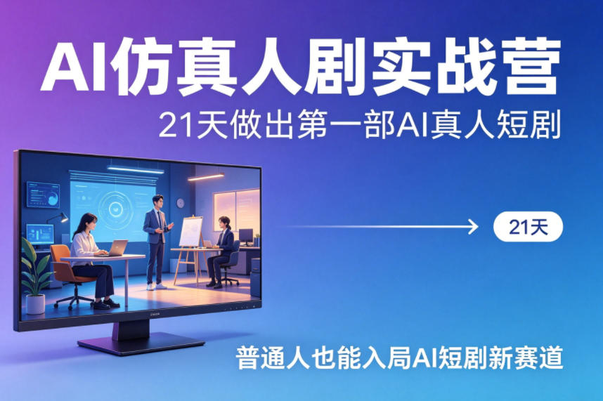 AI仿真人剧实战营,21天做出第一部AI真人短剧,普通人也能入局AI短剧新赛道(更新) AI仿真人剧实战营,21天做出第一部AI真人短剧,普通人也能入局AI短剧新赛道(更新)