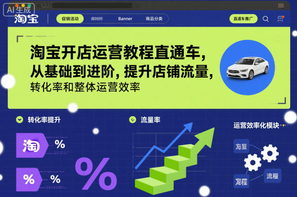 淘宝开店运营教程直通车,从基础到进阶,提升店铺流量,转化率和整体运营效率(更新26年4月10日)-智云网