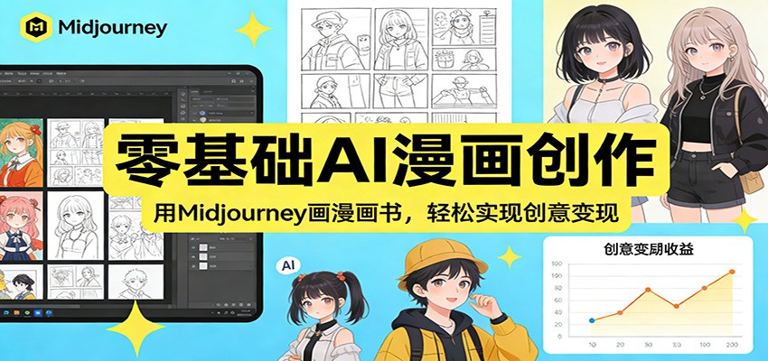 零基础AI漫画创作：用Midjourney画漫画书，轻松实现创意变现-智云网