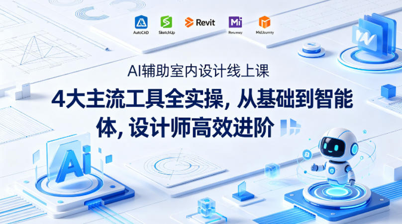 AI辅助室内设计线上课|4大主流工具全实操,从基础到智能体,设计师高效进阶-智云网