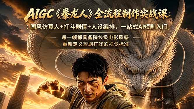 （18849期）AIGC《豢龙人》全流程制作实战课：国风仿真人+打斗剧情+人设编排，一站式AI短剧入门-智云网