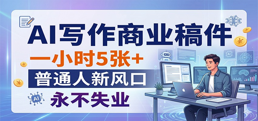 AI写作商业稿件,一小时5张+,普通人新风口,永不失业-智云网