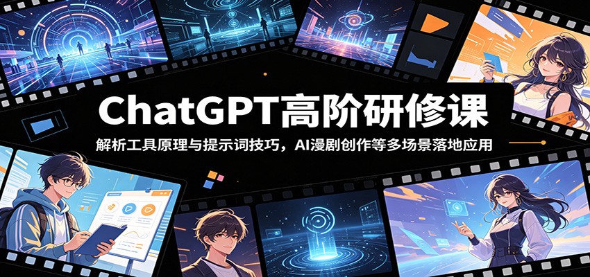 ChatGPT高阶研修课:解析工具原理与提示词技巧,AI漫剧创作等多场景落地应用 ChatGPT高阶研修课:解析工具原理与提示词技巧,AI漫剧创作等多场景落地应用