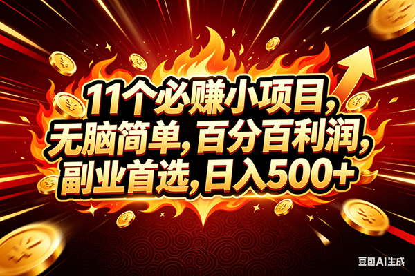 (18245期)11个必赚钱的小项目,百分百赚米,无脑简单,副业首选,日入300+ (18245期)11个必赚钱的小项目,百分百赚米,无脑简单,副业首选,日入300+