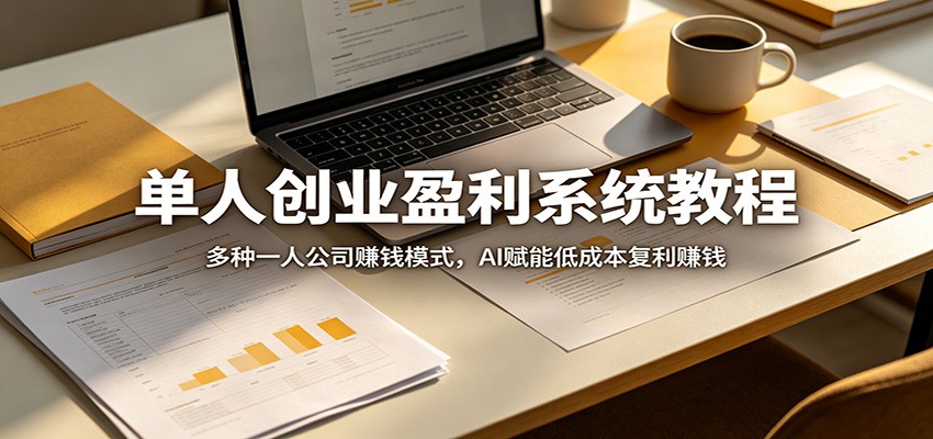 单人创业盈利系统教程:多种一人公司赚钱模式,AI赋能低成本复利赚钱-智云网