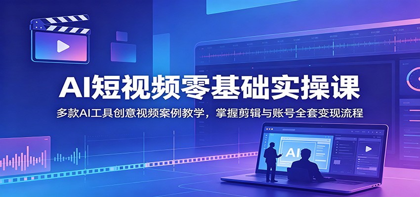 AI短视频零基础实操课:多款AI工具创意视频案例教学,掌握剪辑与账号全套变现流程-智云网