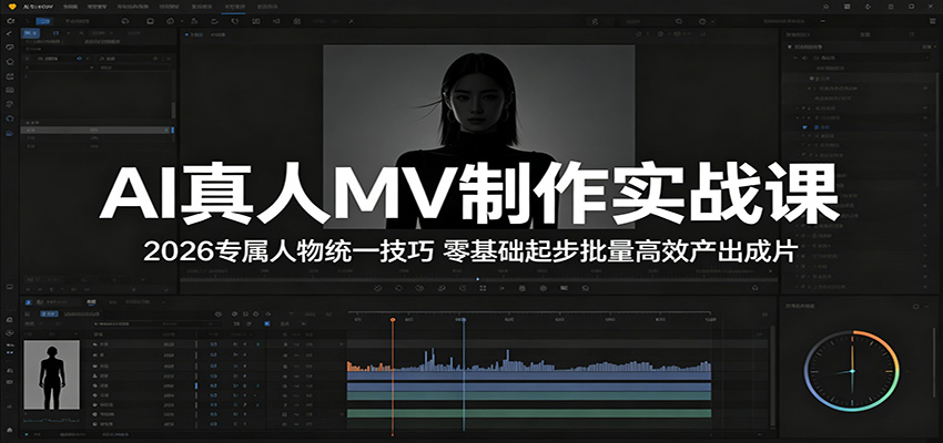 AI真人MV制作实战课:2026专属人物统一技巧,零基础起步批量高效产出成片 AI真人MV制作实战课:2026专属人物统一技巧,零基础起步批量高效产出成片