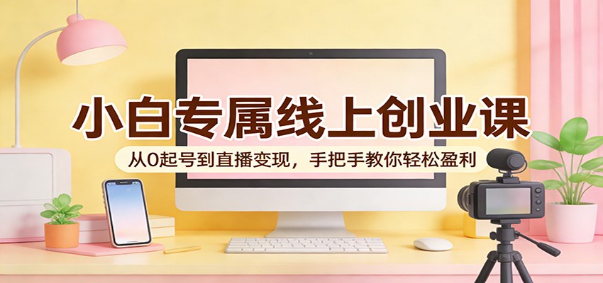 小白专属线上创业课：从0起号到直播变现，手把手教你轻松盈利-智云网