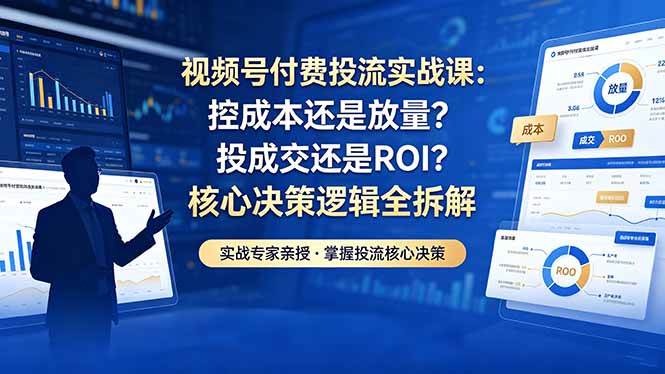 (18462期)视频号付费投流实战课-5月:控成本还是放量?投成交还是ROI?核心决策逻辑全拆解 (18462期)视频号付费投流实战课-5月:控成本还是放量?投成交还是ROI?核心决策逻辑全拆解