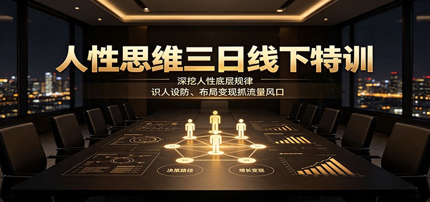 人性思维三日线下特训：深挖人性底层规律，识人设防、布局变现抓流量风口-智云网