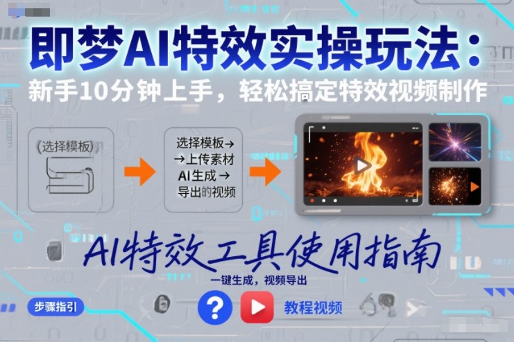 即梦AI特效实操玩法:新手10分钟上手,轻松搞定特效视频制作-智云网